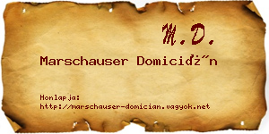 Marschauser Domicián névjegykártya
